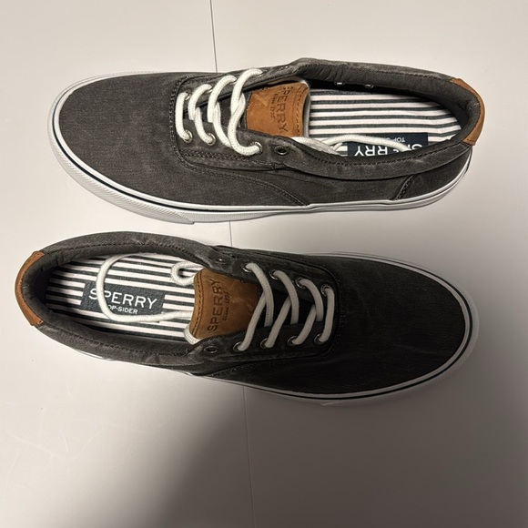 Sperry Gray and Brown Sneakers with Canvas Upper - Picture 2 of 7